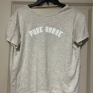 Heather Oatmeal Pure Barre Flowy Open Back Top